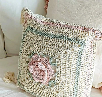 Large Floral Granny Square Crochet Pattern