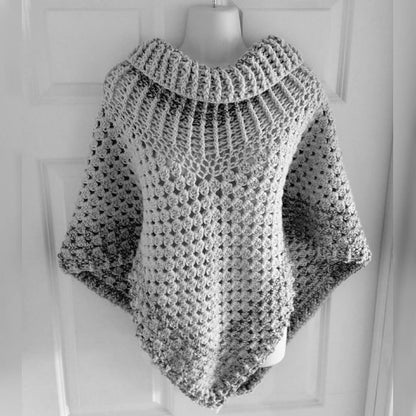 Cowl Neck Poncho Crochet Pattern
