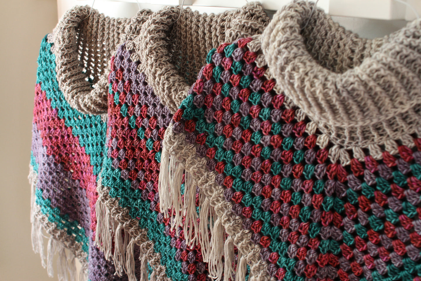 Cowl Neck Poncho Crochet Pattern