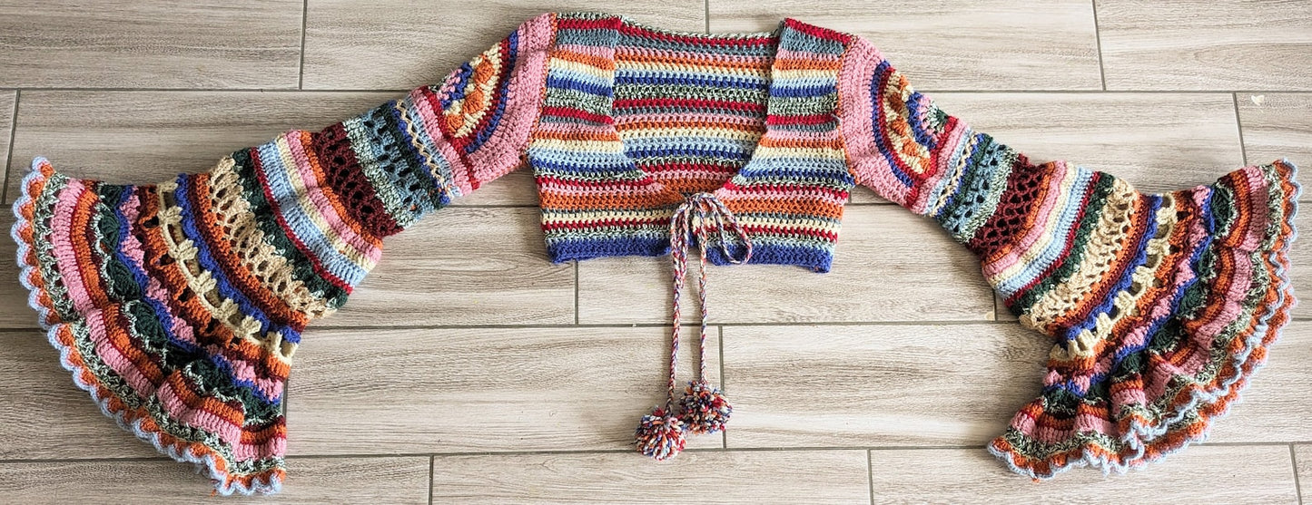 Colorful Striped Cardigan Crochet Pattern
