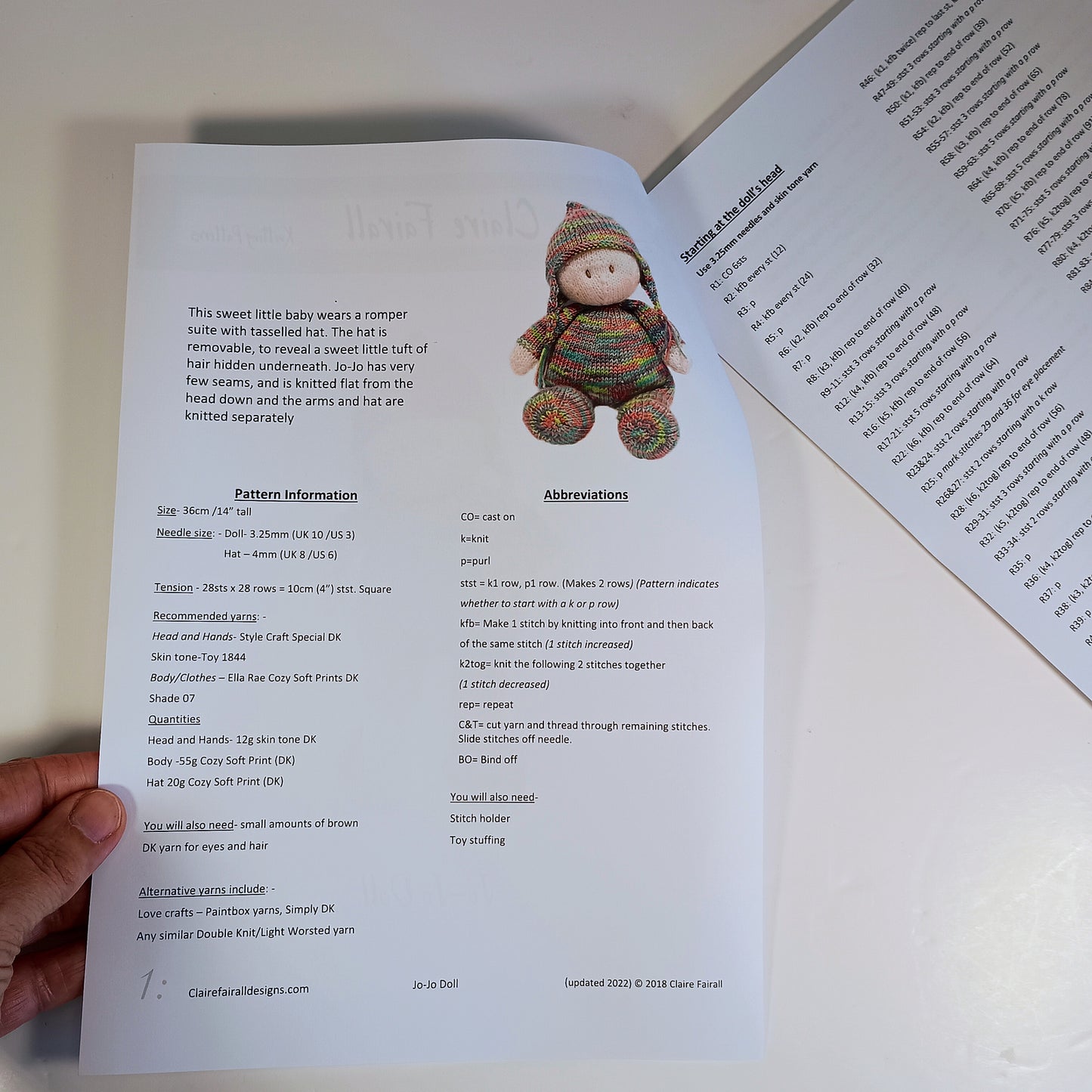 Jo-Jo Doll Knitting Pattern