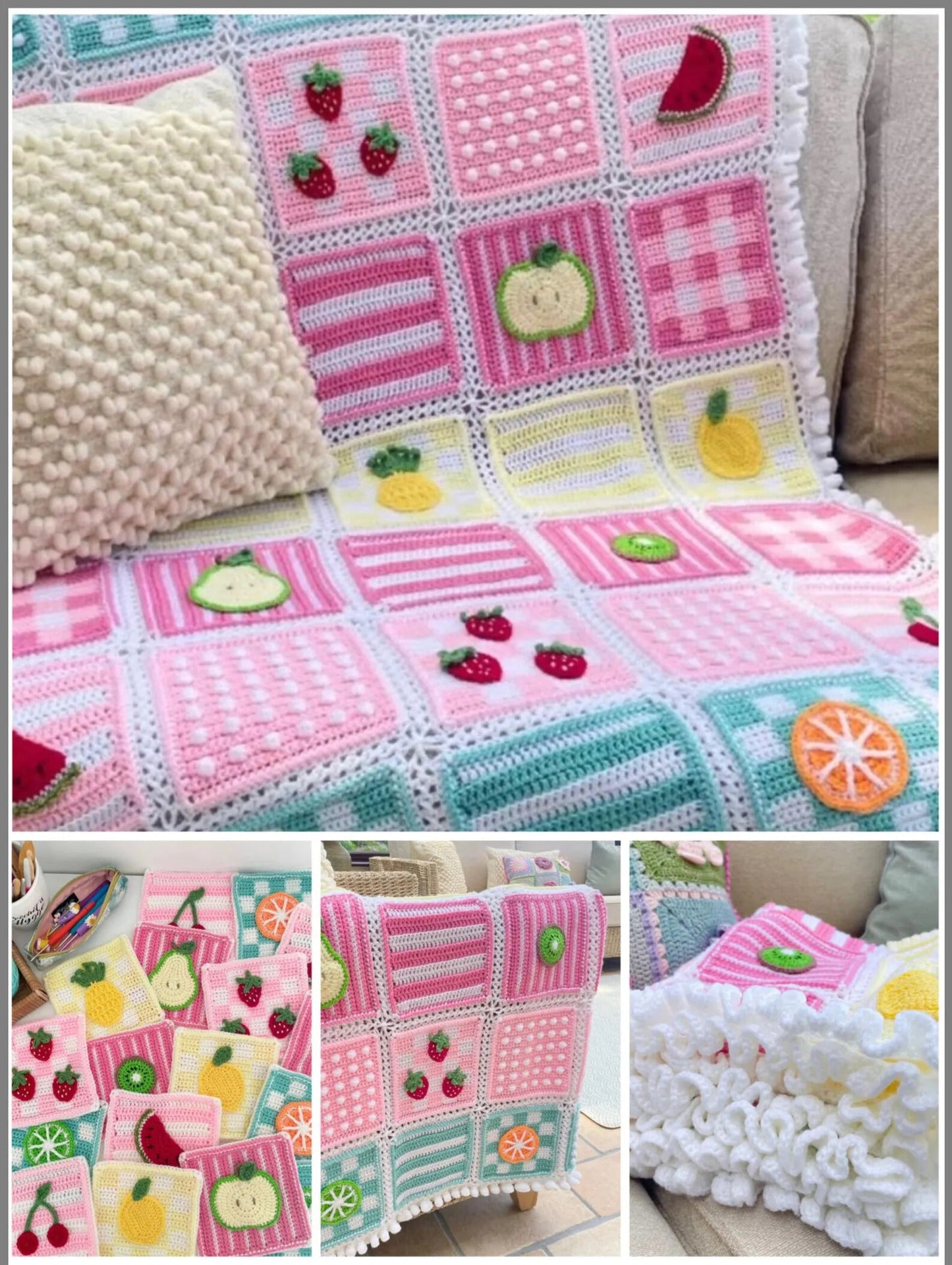 Tooty Fruity Blanket Crochet Pattern